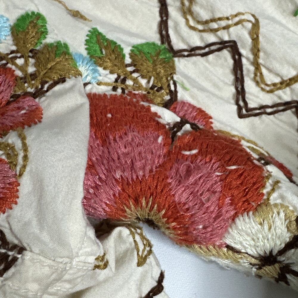 Johnny Was Womens Embroidered Button Up Jacket Small Cream Floral Bohemian Artsy - Picture 13 of 16